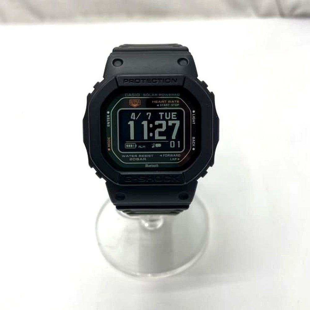 Casio G-Shock DW-H5600-1JR black solar watch with USB charging and black band in box Japan import