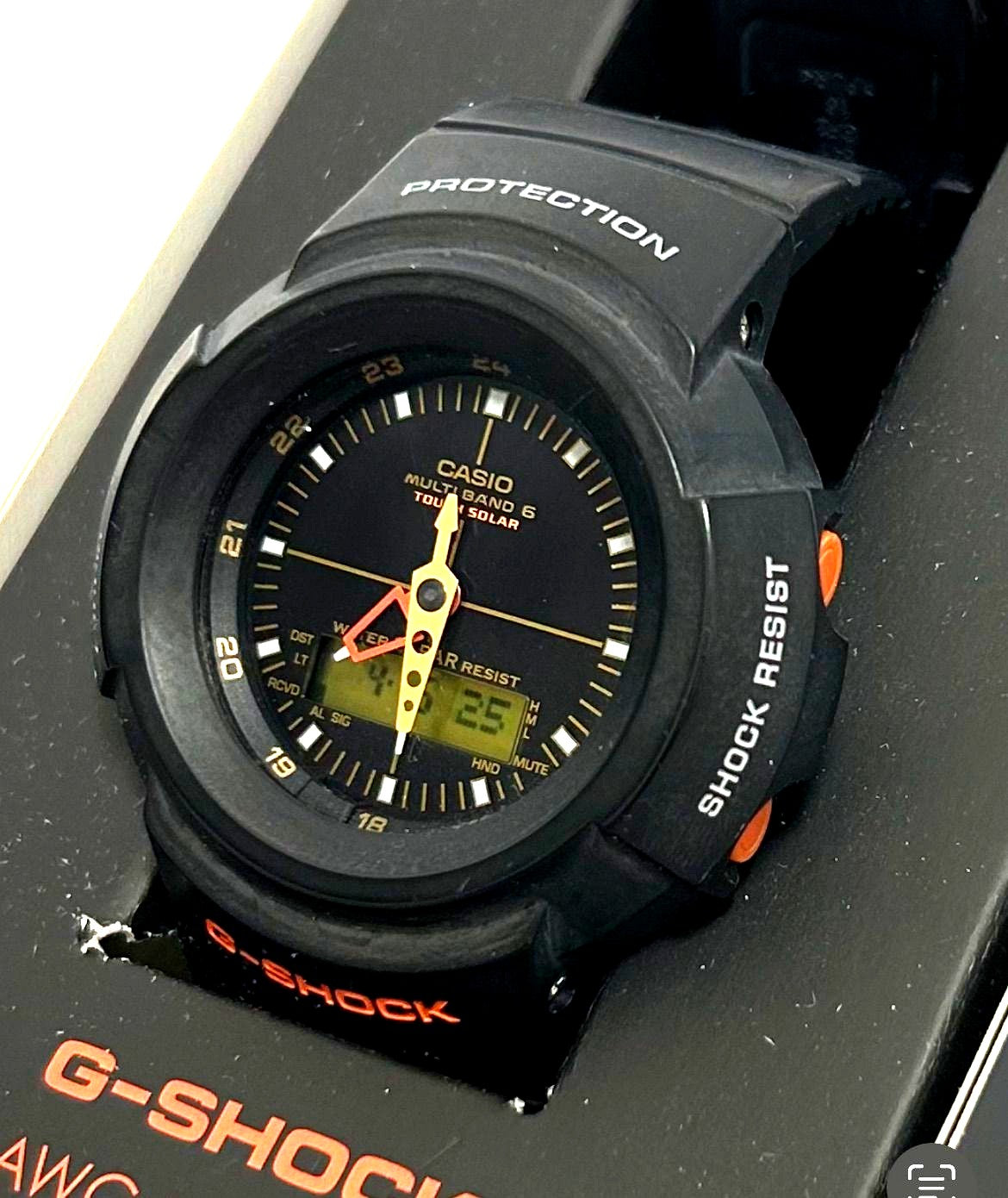 Casio G-Shock AWG-M520UA United Arrows Edition black dial radio solar watch with unique case design