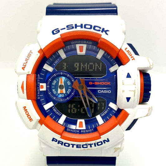 Casio G-Shock Crazy Colors GA-400CS-7A white analog digital watch with colorful accents and rubber band