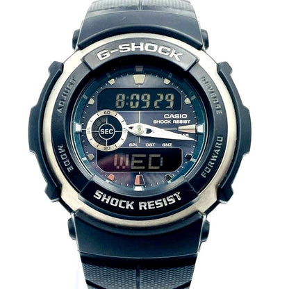 Casio G-Shock G-300 black men's analog-digital wristwatch with 46mm case and free size band imported from Japan
