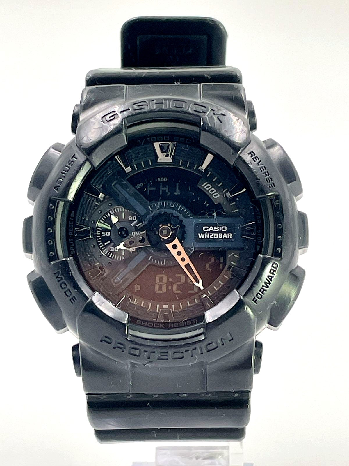 Casio G-Shock GA-110 watch in matte black with digital and analog display Japan import