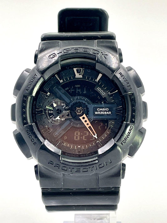 Casio G-Shock GA-110 watch in matte black with digital and analog display Japan import