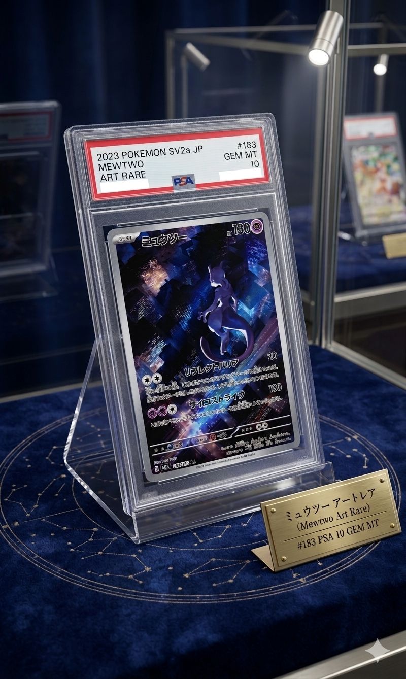 Pokemon PSA 10 Mewtwo AR Card SV2a 183/165 from Pokemon Card 151 series in protective case