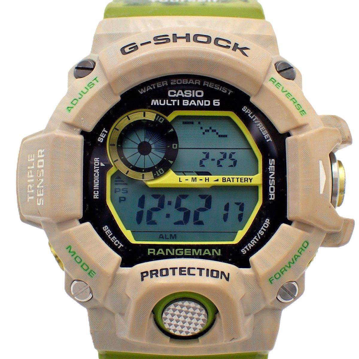 Casio G-Shock Rangeman GW-9404KJ-3JR 2019 solar radio watch with green strap and digital display