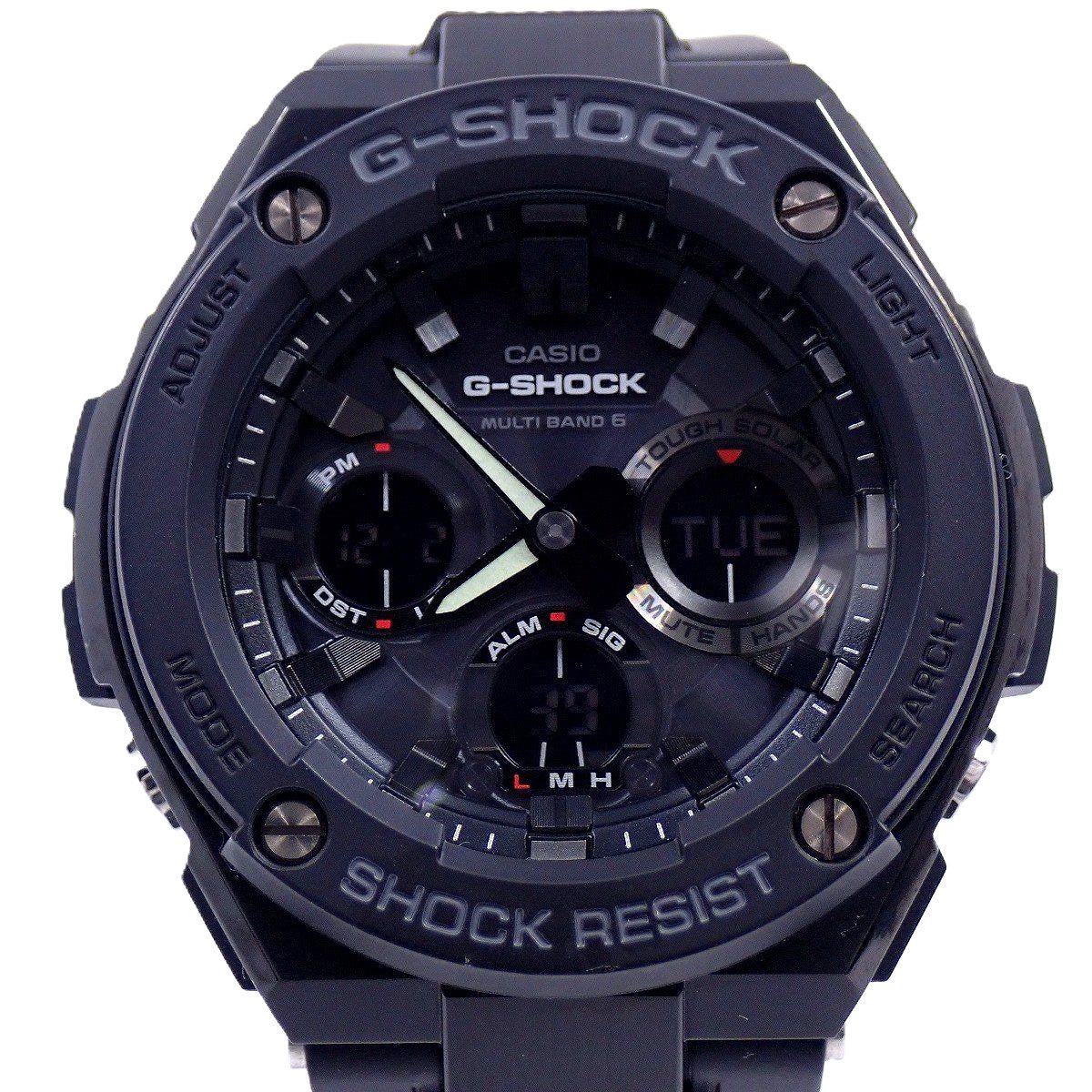 Casio G-Shock GSteel GST-W100G-1BJF men's solar radioatomic watch with black resin band and stainless steel case