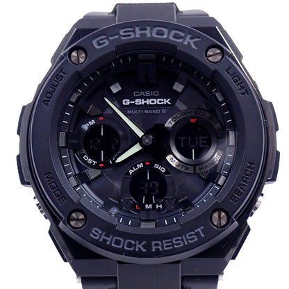 Casio G-Shock GSteel GST-W100G-1BJF men's solar radioatomic watch with black resin band and stainless steel case