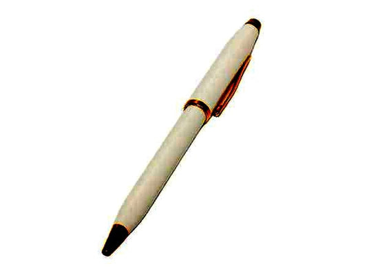 Used Cross rotating ballpoint pen black ink 5.5 inches with visible scratches and stains