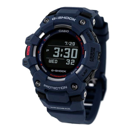 Casio G-Shock G-Squad GBD-100-2DR digital watch with black dial and navy resin band
