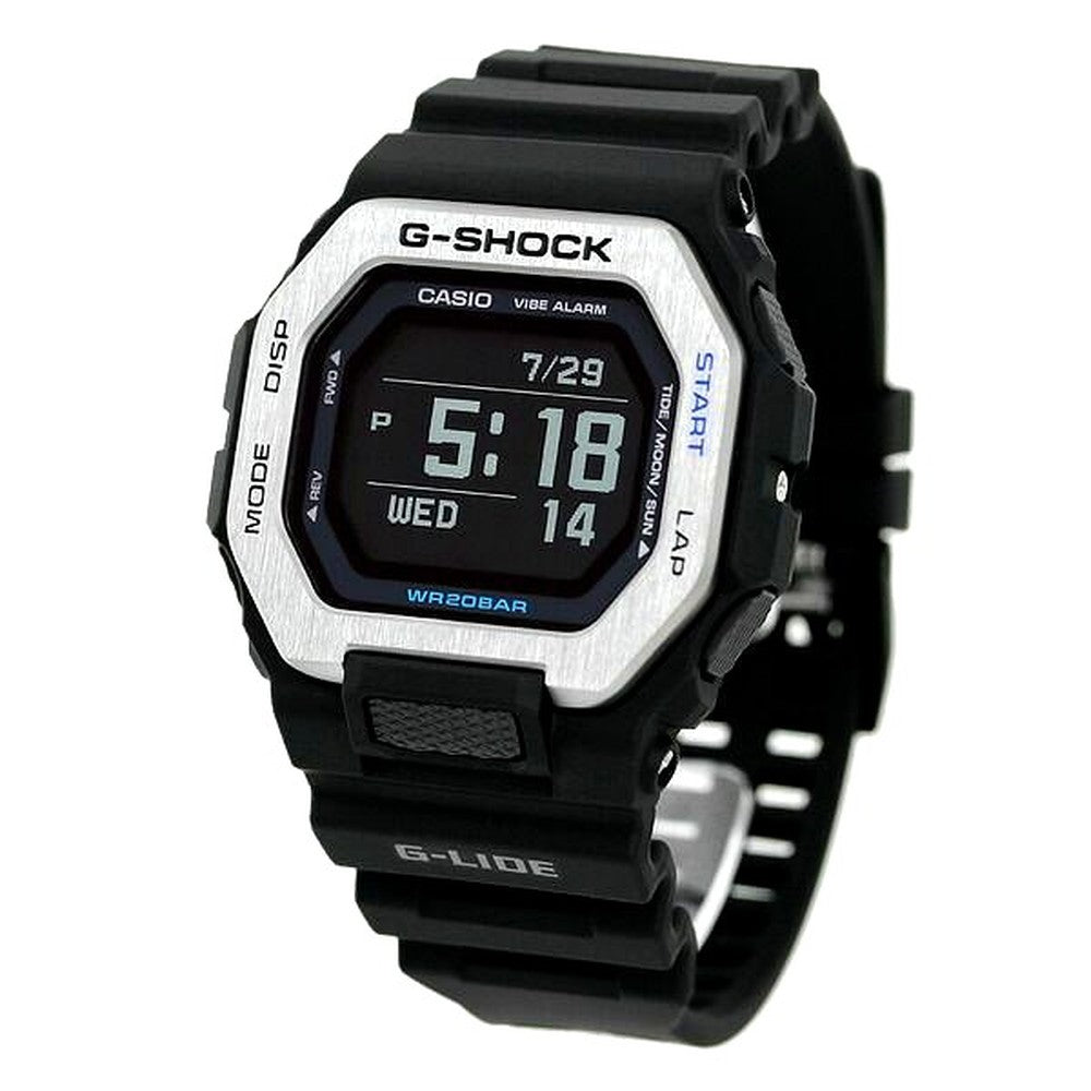 Casio G-Shock G-Lide GBX-100-1DR black digital watch with resin strap and stainless steel case