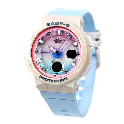 Baby-G BGA-250-7A3DR women's digital analog resin band watch with multi-color LCD display