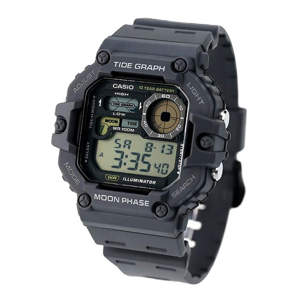 Casio WS-1700H-8AVDF digital watch for men with resin case and band showing LCD display