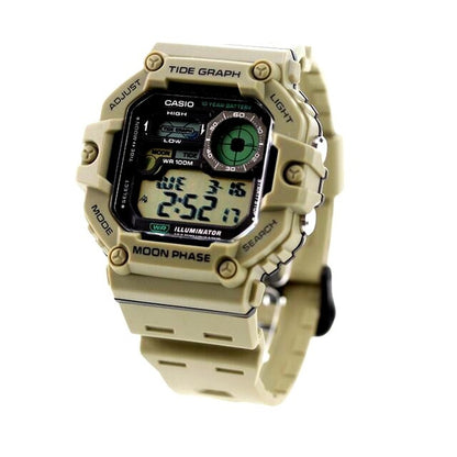 Casio Standard WS-1700H-5AVDF men's digital watch with beige resin band and digital display