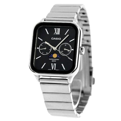 Casio Standard Series MTP-M305D-1A2VDF men's analog watch with black dial and silver stainless steel band