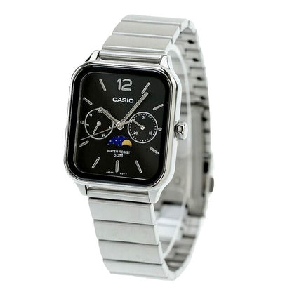 Casio Standard MTP-M305D-1AVDF men's watch with black dial and silver stainless steel case and band