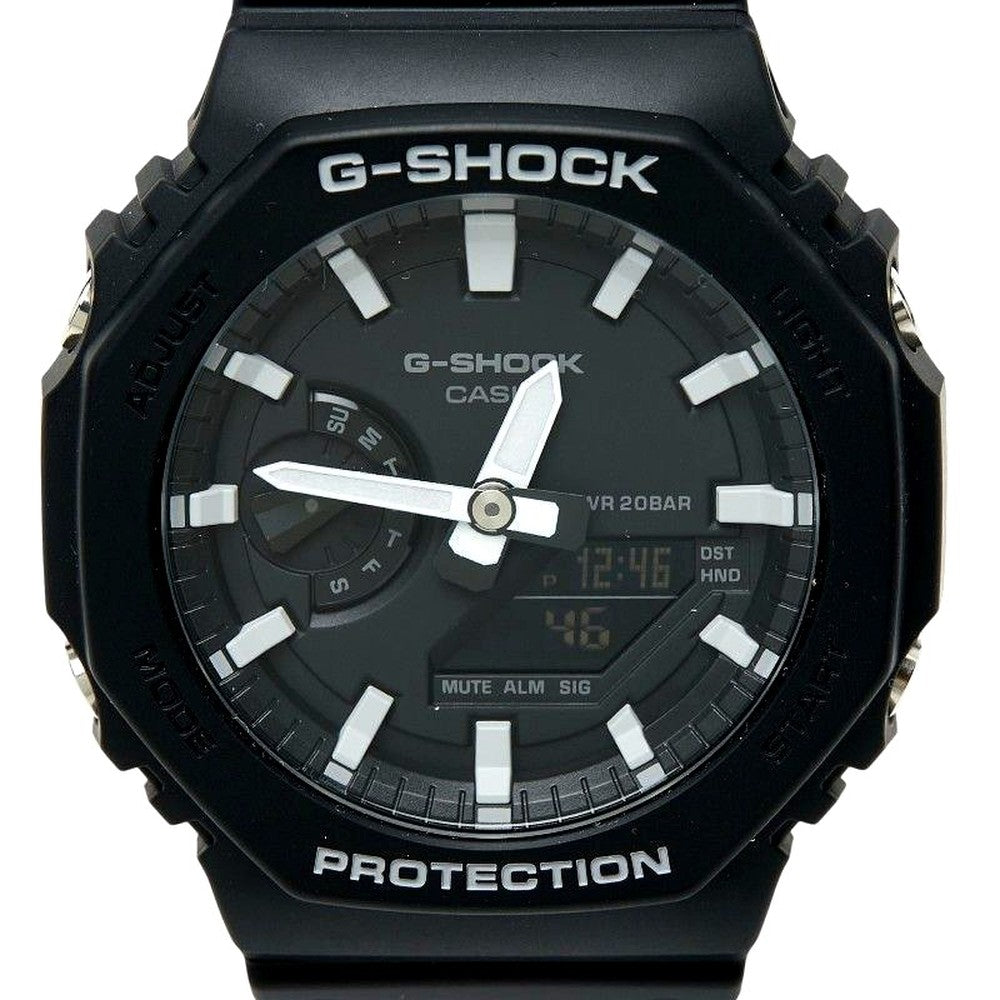 Casio GA-2100-1AFJF men's watch with black octagon carbon case and ana-digital display