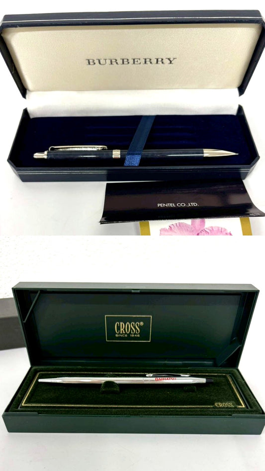 Burberry Cross gift set with two premium ballpoint pens in individual boxes Japan import