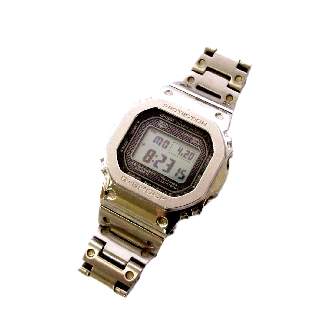 Casio G-Shock Full Metal Digital Solar Radio Watch GMW-B5000D-1JF silver color with digital display and box