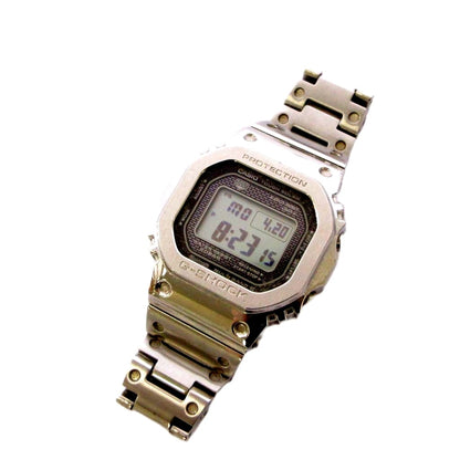 Casio G-Shock Full Metal Digital Solar Radio Watch GMW-B5000D-1JF silver color with digital display and box