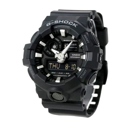 Casio G-Shock GA-700-1BDR men's black resin analog-digital combination watch