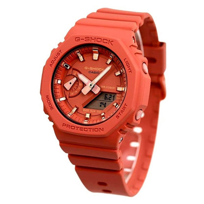 G-Shock Casio GMA-S2100-4A2DR men's quartz watch with coral LCD and carbon resin case