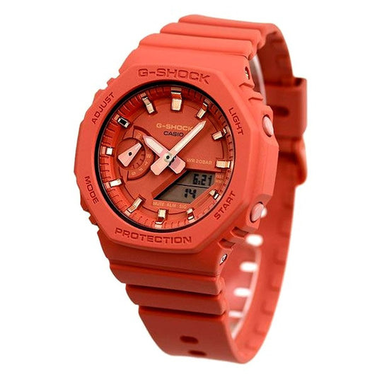 G-Shock Casio GMA-S2100-4A2DR men's quartz watch with coral LCD and carbon resin case