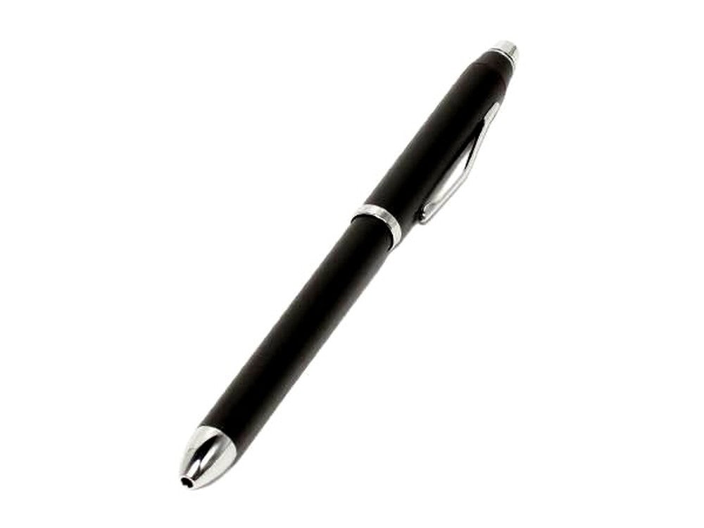Cross brand rotating mechanical pencil and ballpoint pen set with red ink, 13.5 cm length, shown in good condition