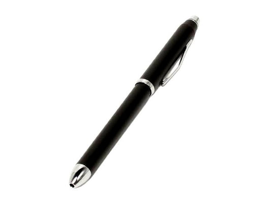 Cross brand rotating mechanical pencil and ballpoint pen set with red ink, 13.5 cm length, shown in good condition