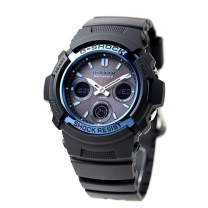 Casio G-Shock Standard Model AWG-M100A-1AER watch with black dial, resin and stainless steel case and band