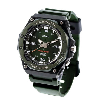 Casio MW-620H-3AVDF men’s standard digital watch with kauri-colored dial and resin band