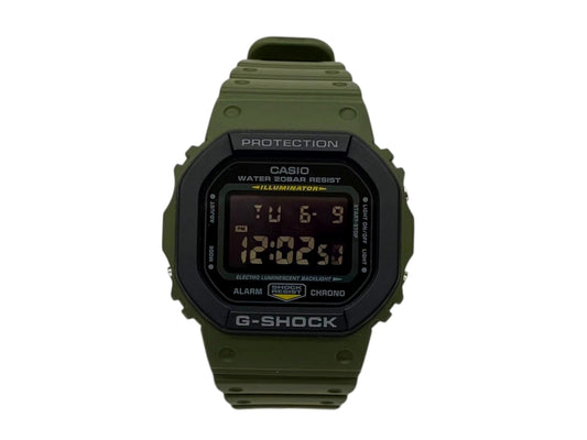 Casio G-Shock DW-5610SU khaki digital watch with square bezel and quartz movement for men