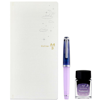 C.crea Plus Sailor Fountain Pen and Notebook Set - Yumeyoi Limited Edition Japan Import