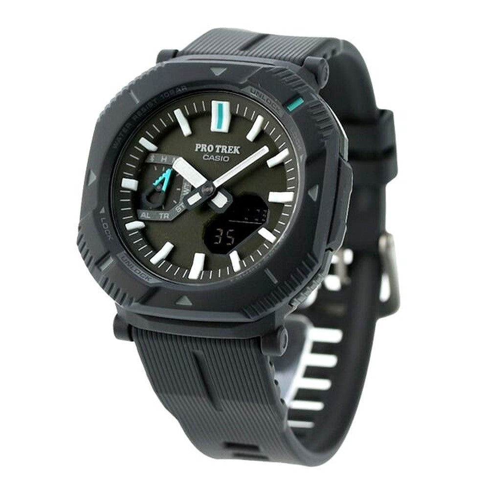 Casio PRO TREK PRJ-B001-1DR solar wristwatch with gray dial and resin band Japan import