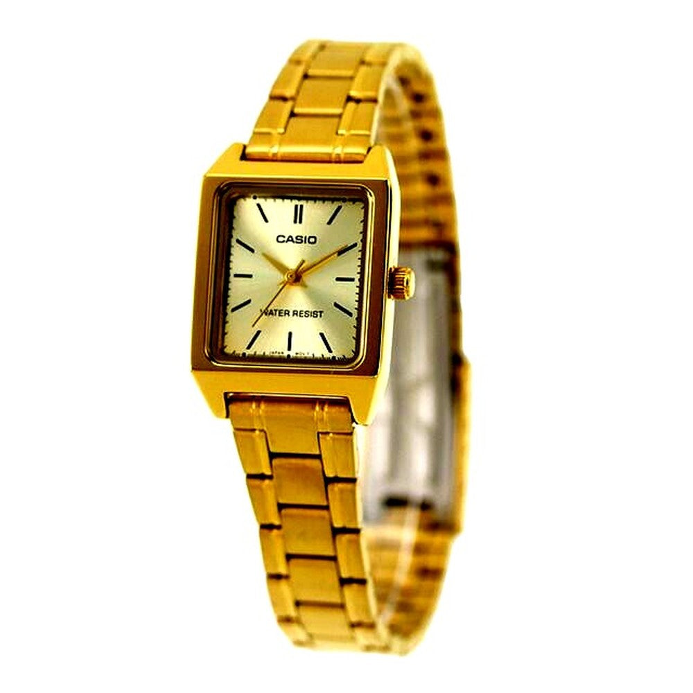 Casio Standard Model LTP-V007G-9EDF gold stainless steel wristwatch with analog display