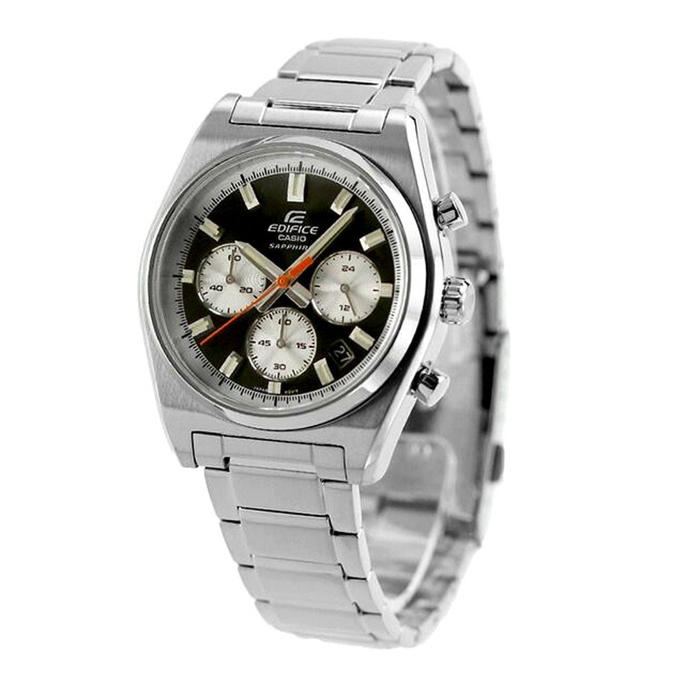 Casio Edifice EFB-730D-1AVDF chronograph watch with black dial and silver stainless steel band