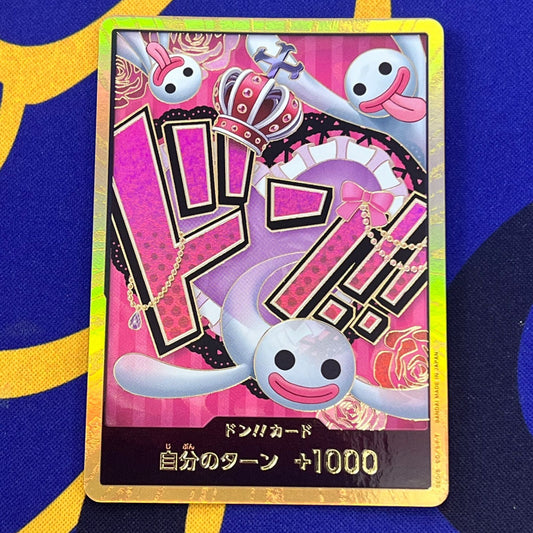 Bandai One Piece Penelope Gold Don trading card showing character Penelope with gold design, Japan import