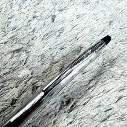 Cross Twist ballpoint pen with blue ink, Japan import, showing small scratches and twist-style design