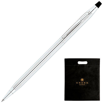 Cross Classic Century Chrome Premium Gift Box with Gift Shoppers High-End Oil-Based Ballpoint Pen Medium Point Gift for Fathers Da