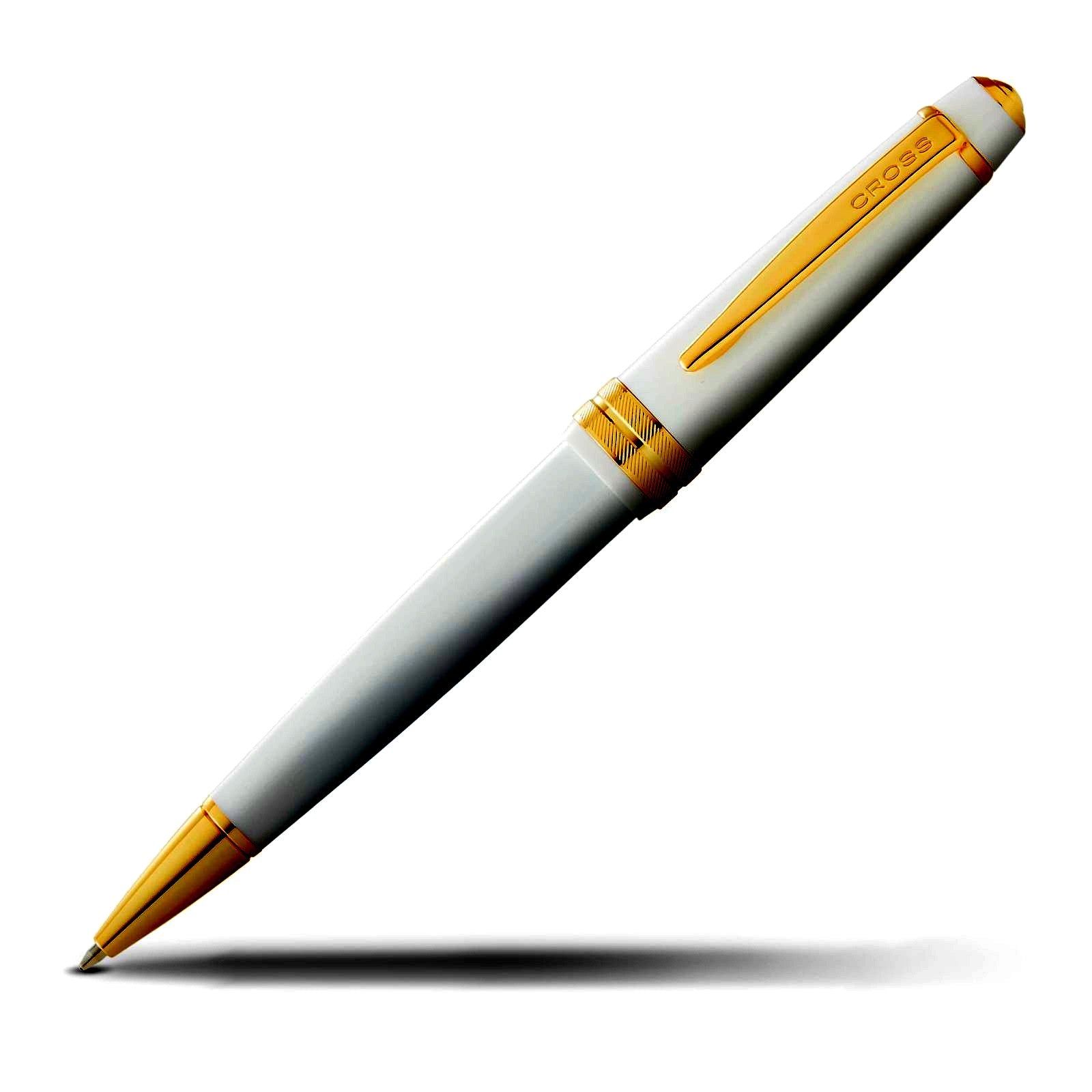 Cross Bailey Light white gold plated ballpoint pen model NAT0742-10 with glossy resin body