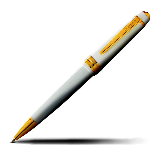Cross Bailey Light white gold plated ballpoint pen model NAT0742-10 with glossy resin body