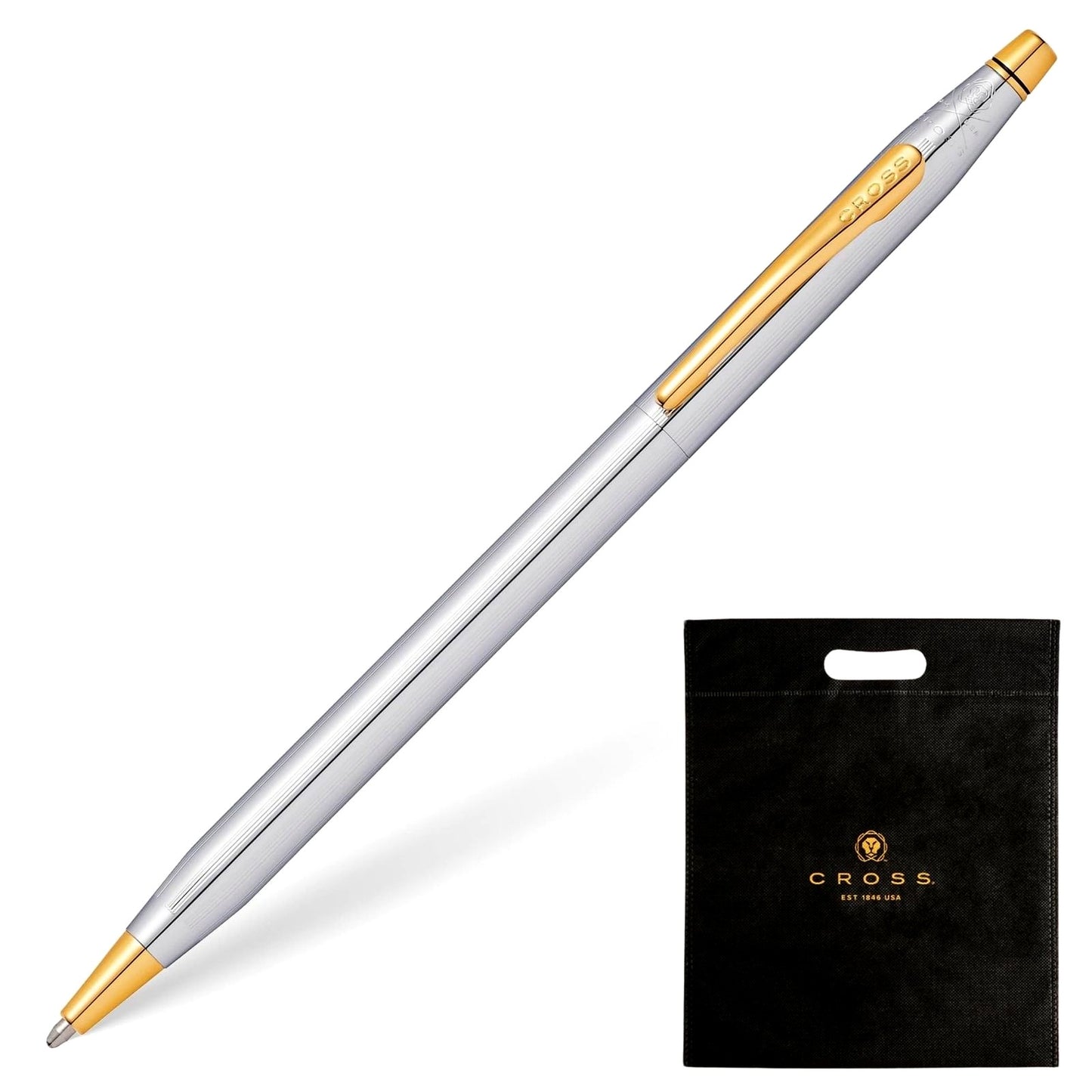 Cross Classic Century Medalist silver oil-based ballpoint pen with medium tip in premium gift box and gift shipper