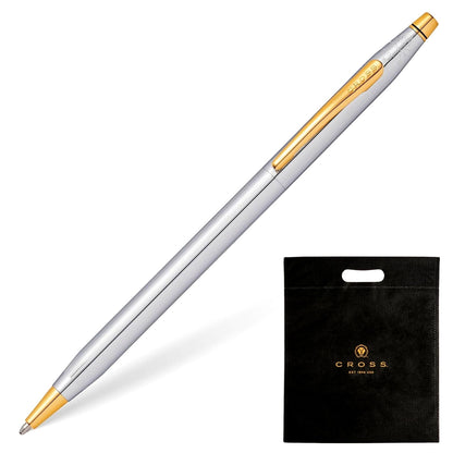 Cross Classic Century Medalist silver oil-based ballpoint pen with medium tip in premium gift box and gift shipper