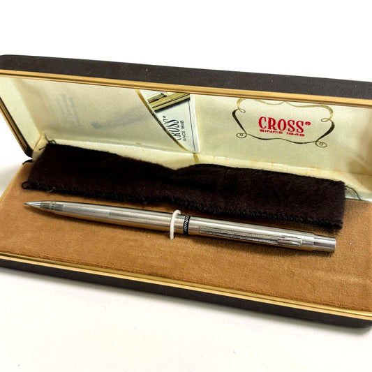 Used Cross silver mechanical pencil with case and pouch from Japan import