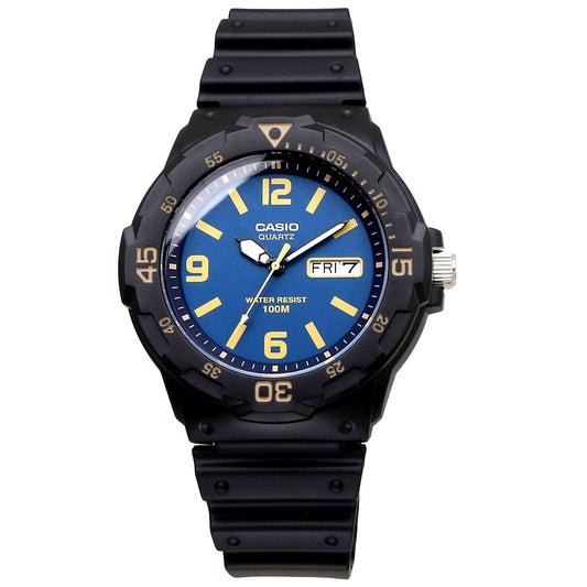 Casio MRW-200H-2B3V men's navy dial quartz watch with resin case and strap