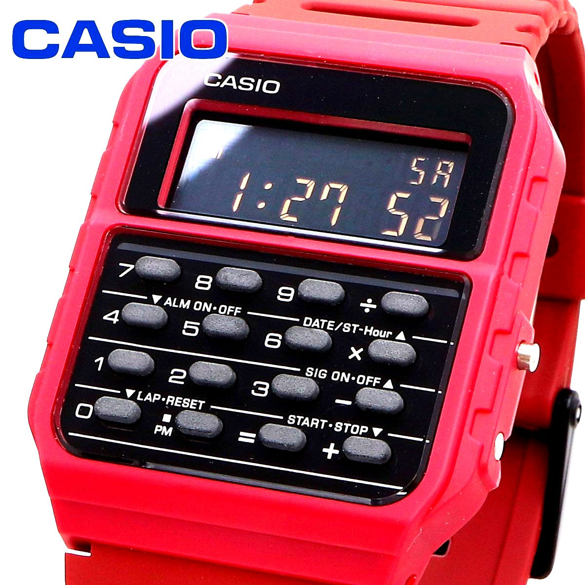 Casio CA-53WF-4B digital watch with calculator and stopwatch functions, Japan import