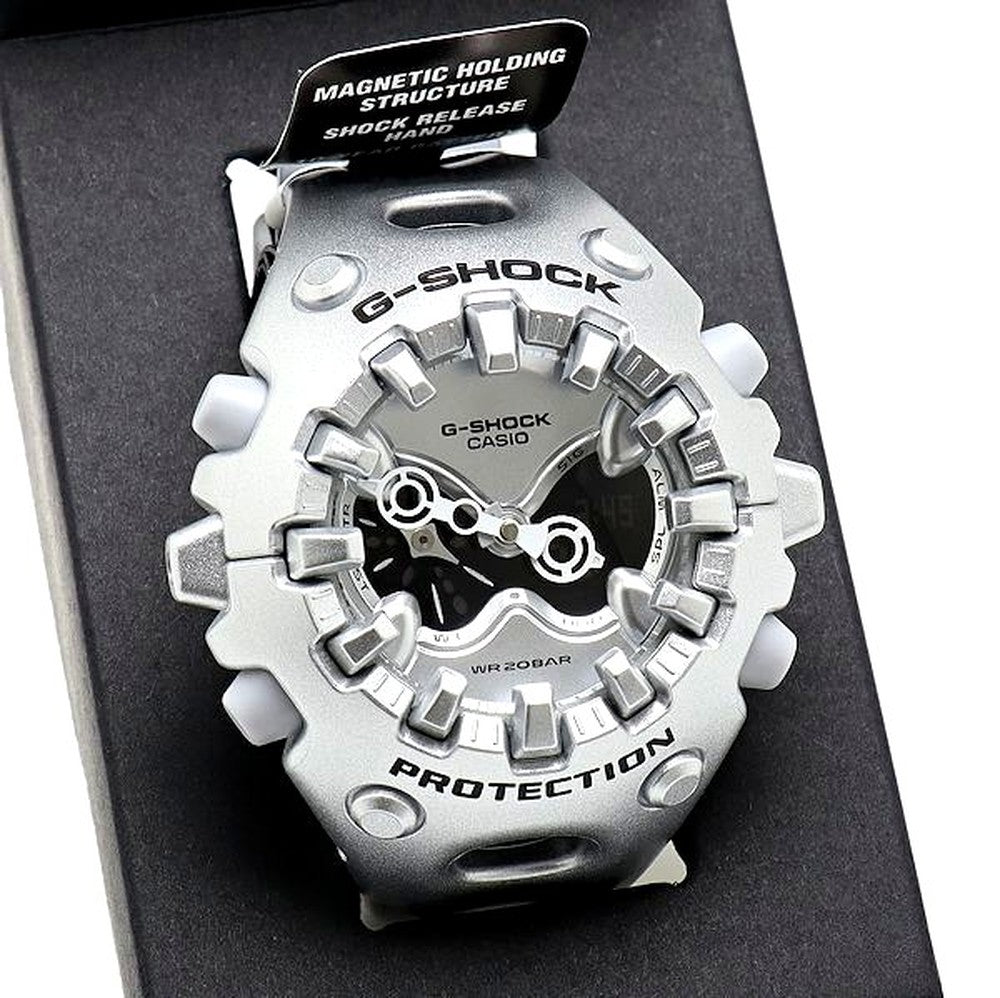 Casio G-Shock GA-V01A-8AJF silver resin watch with digital display and robust design