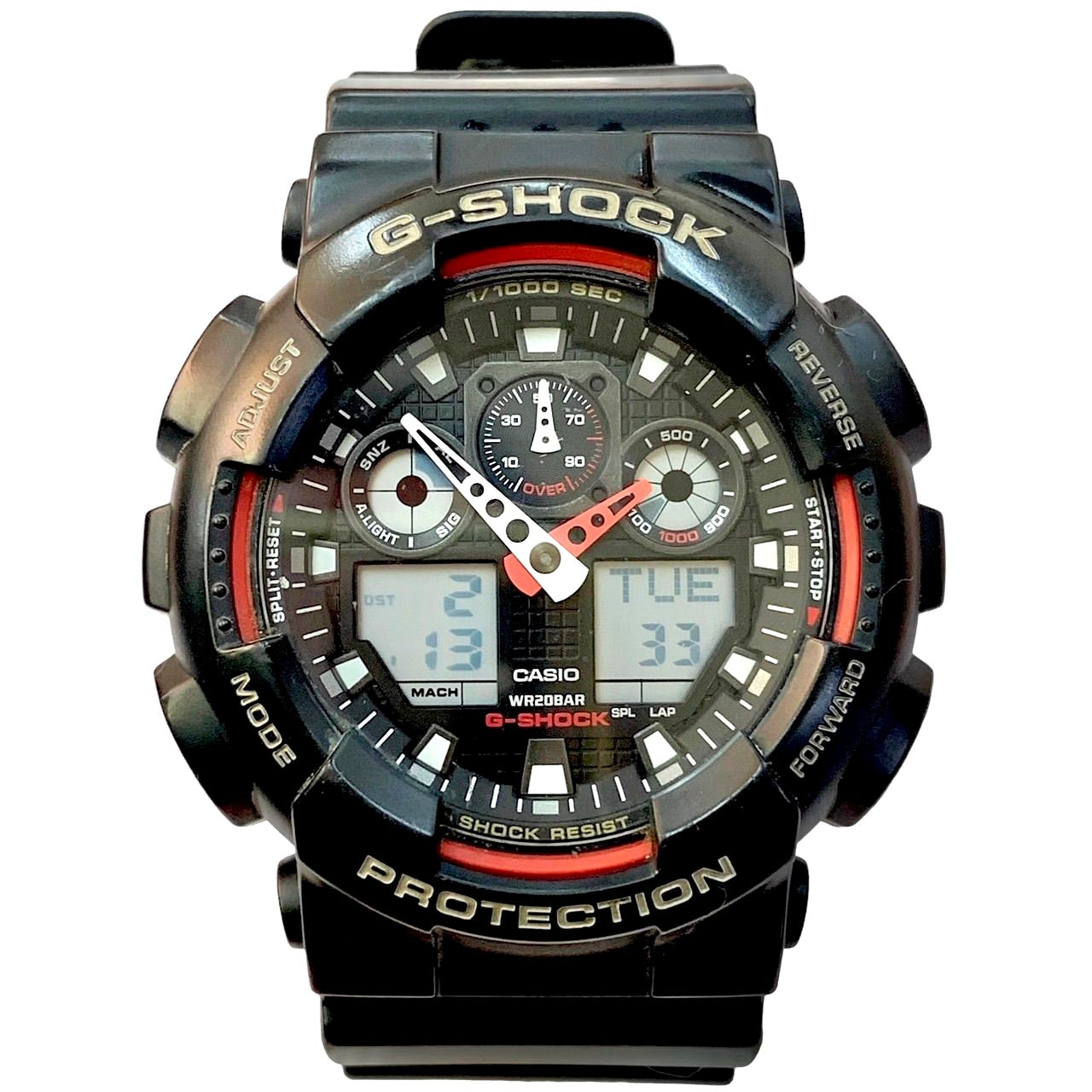 Casio G-Shock GA-100-1A4DR Combination Model Black and Red Analog Digital Quartz Watch — Japan Import