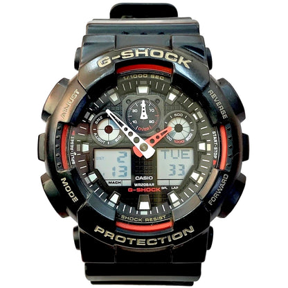 Casio G-Shock GA-100-1A4DR Combination Model Black and Red Analog Digital Quartz Watch — Japan Import