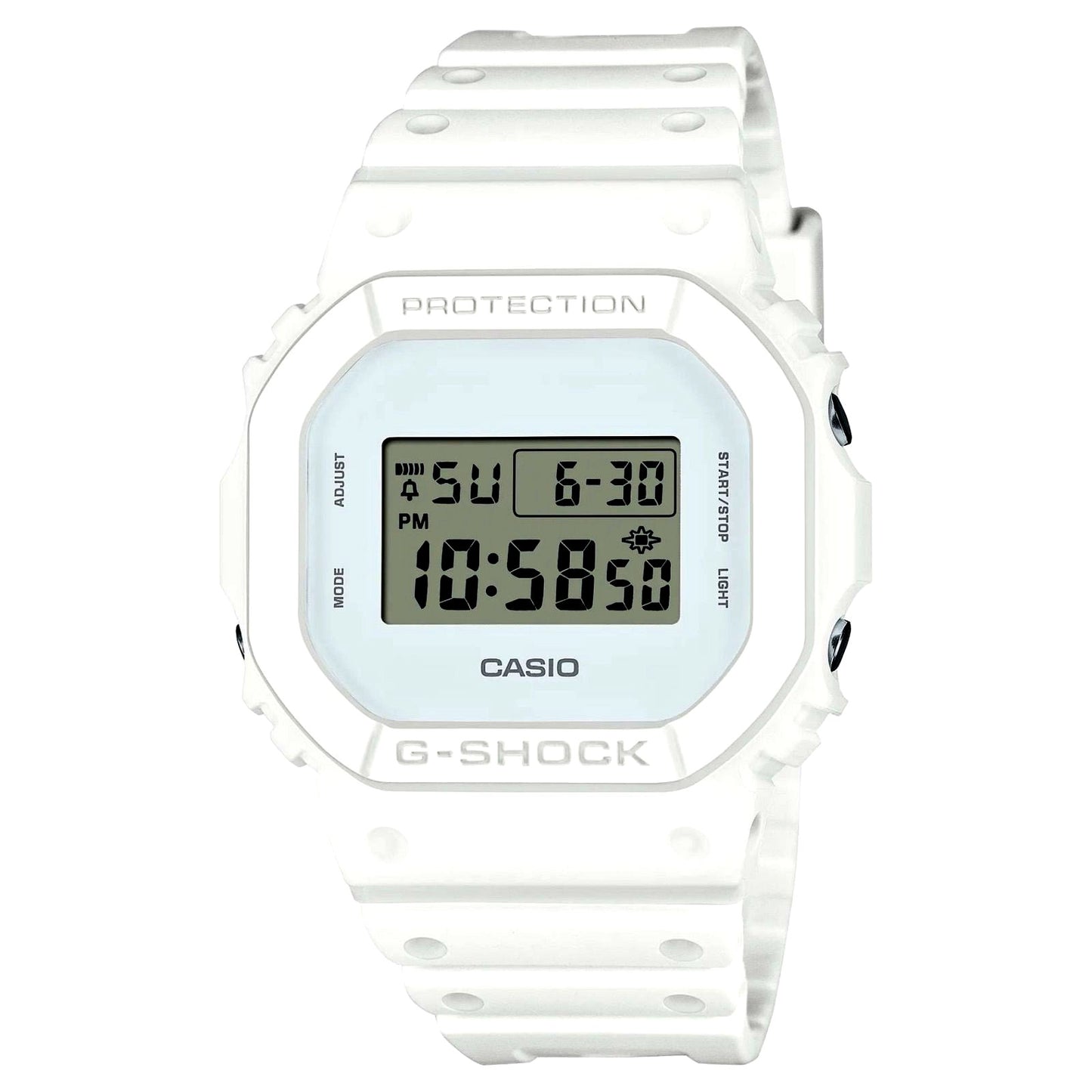 Casio G-Shock DW-5600WW-7JF Limited Edition all-white resin watch with digital display