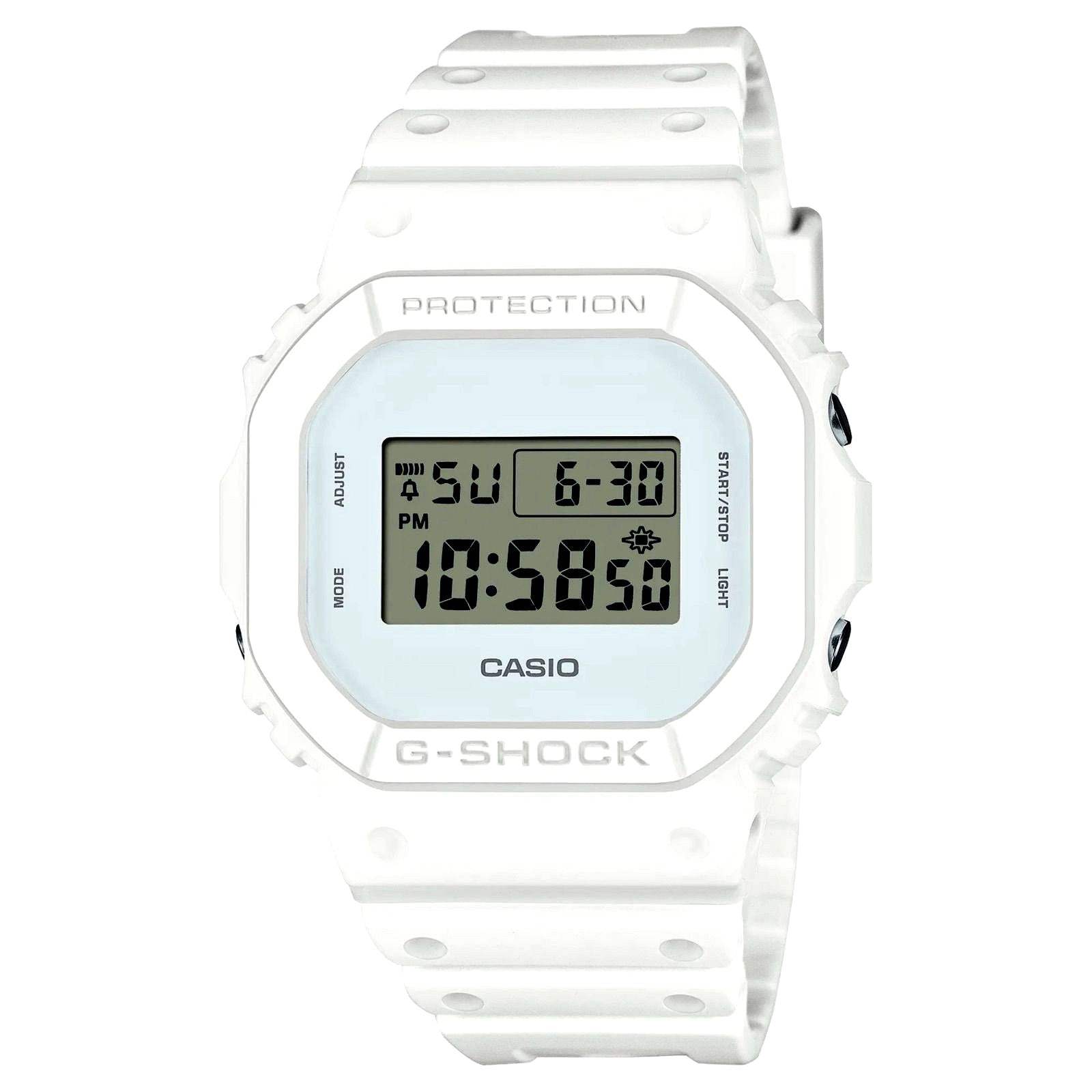 Casio G-Shock DW-5600WW-7JF Limited Edition all-white resin watch with digital display