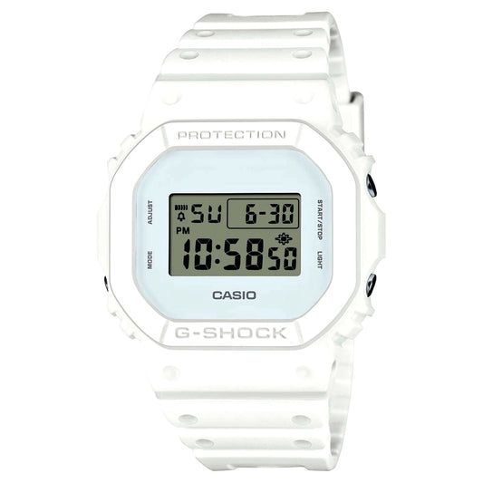 Casio G-Shock DW-5600WW-7JF Limited Edition all-white resin watch with digital display